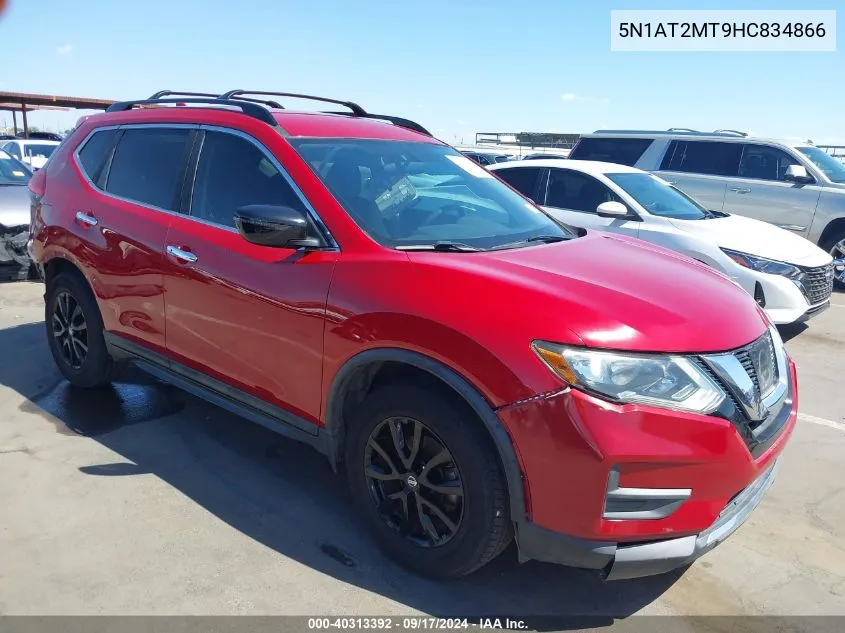 2017 Nissan Rogue Sv VIN: 5N1AT2MT9HC834866 Lot: 40313392