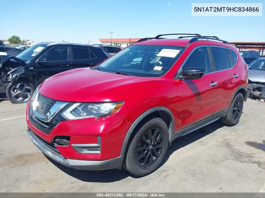 2017 Nissan Rogue Sv VIN: 5N1AT2MT9HC834866 Lot: 40313392