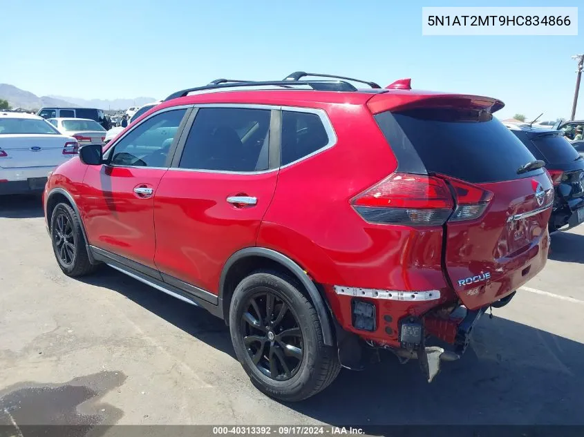 2017 Nissan Rogue Sv VIN: 5N1AT2MT9HC834866 Lot: 40313392