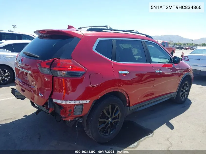 2017 Nissan Rogue Sv VIN: 5N1AT2MT9HC834866 Lot: 40313392