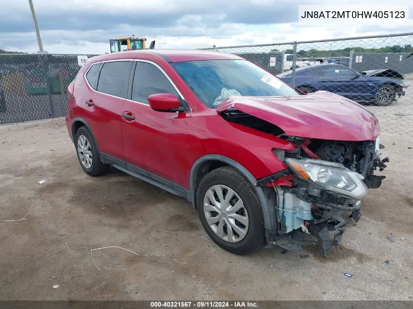 2017 Nissan Rogue S/Sl/Sv VIN: JN8AT2MT0HW405123 Lot: 40321567