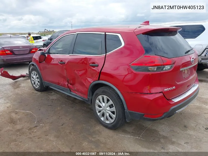 2017 Nissan Rogue S/Sl/Sv VIN: JN8AT2MT0HW405123 Lot: 40321567