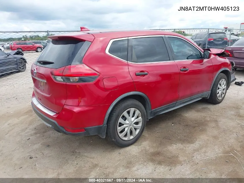 2017 Nissan Rogue S/Sl/Sv VIN: JN8AT2MT0HW405123 Lot: 40321567