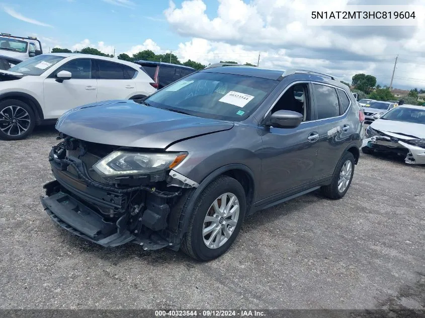 2017 Nissan Rogue Sv VIN: 5N1AT2MT3HC819604 Lot: 40323544