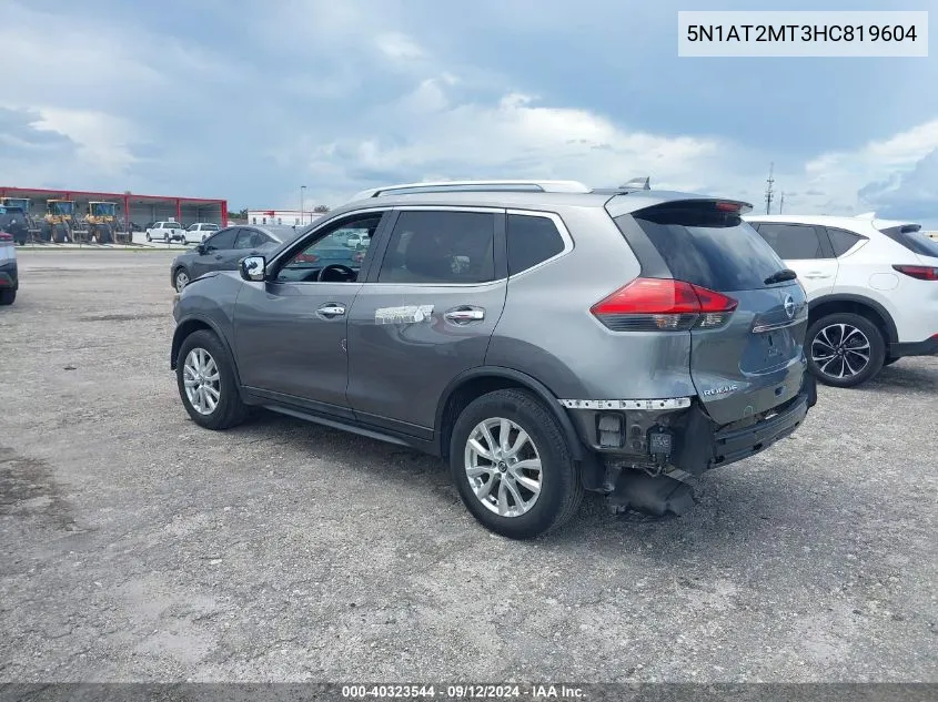 2017 Nissan Rogue Sv VIN: 5N1AT2MT3HC819604 Lot: 40323544