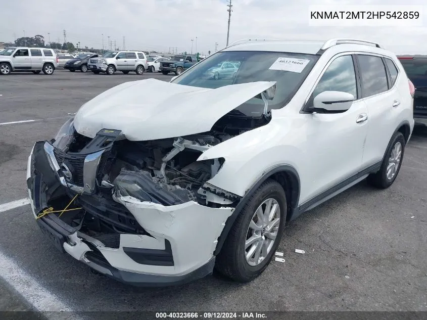 2017 Nissan Rogue Sv VIN: KNMAT2MT2HP542859 Lot: 40323666