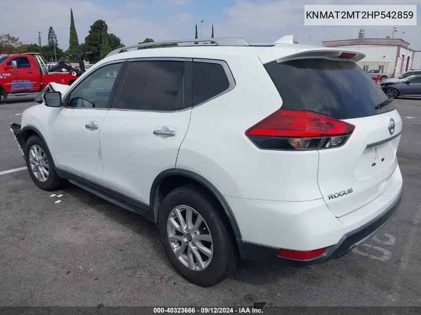 2017 Nissan Rogue Sv VIN: KNMAT2MT2HP542859 Lot: 40323666