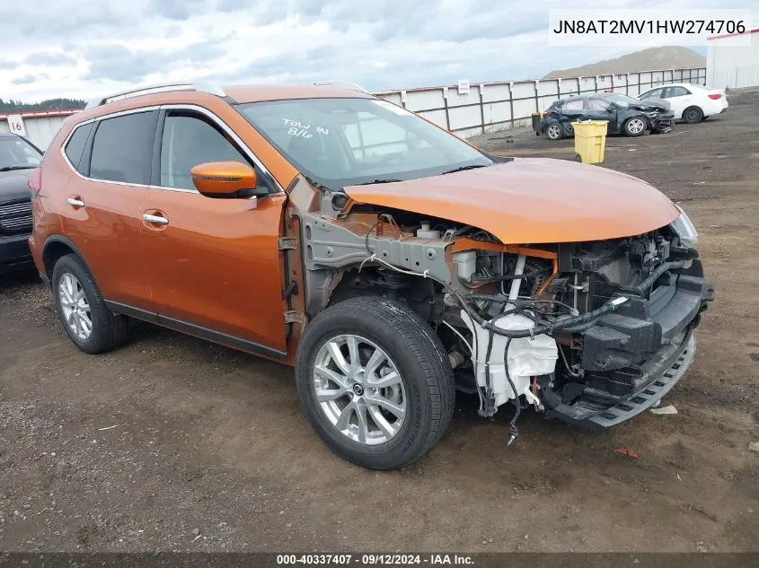 JN8AT2MV1HW274706 2017 Nissan Rogue Sv