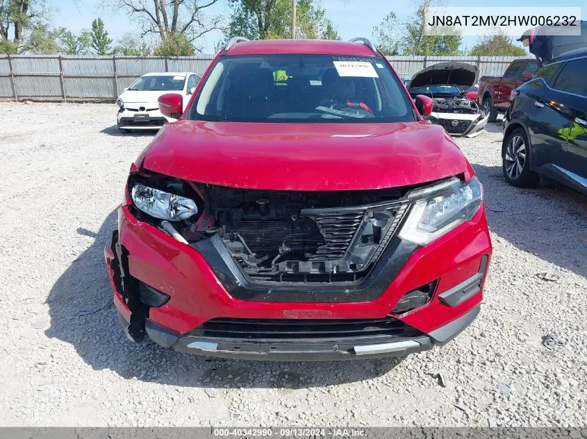 2017 Nissan Rogue S/Sl/Sv VIN: JN8AT2MV2HW006232 Lot: 40342990