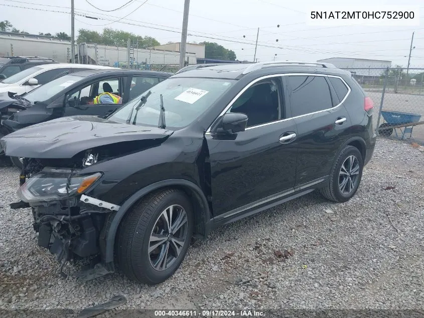 2017 Nissan Rogue Sl VIN: 5N1AT2MT0HC752900 Lot: 40346611