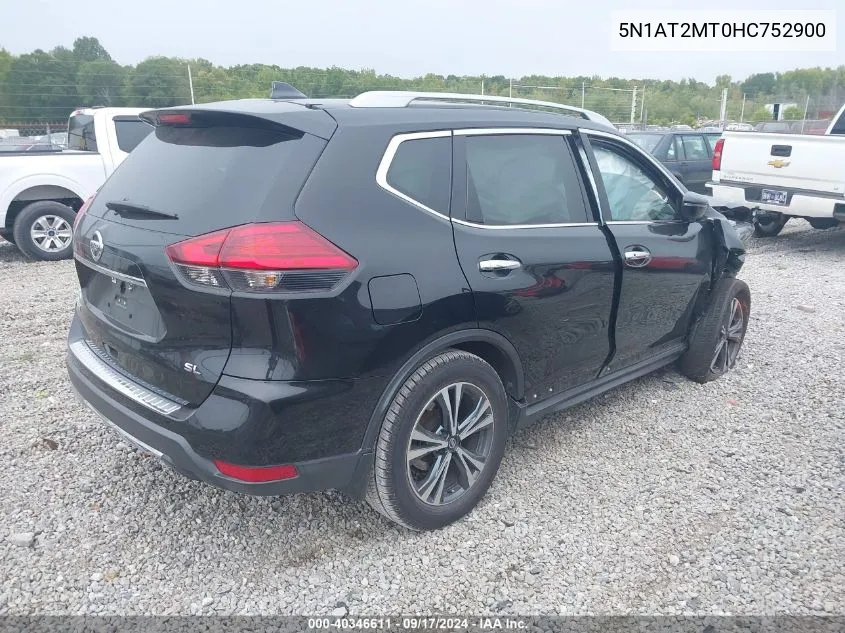 2017 Nissan Rogue Sl VIN: 5N1AT2MT0HC752900 Lot: 40346611