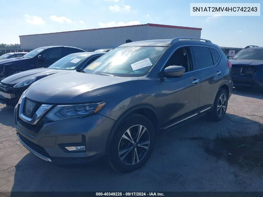 2017 Nissan Rogue Sl VIN: 5N1AT2MV4HC742243 Lot: 40349225