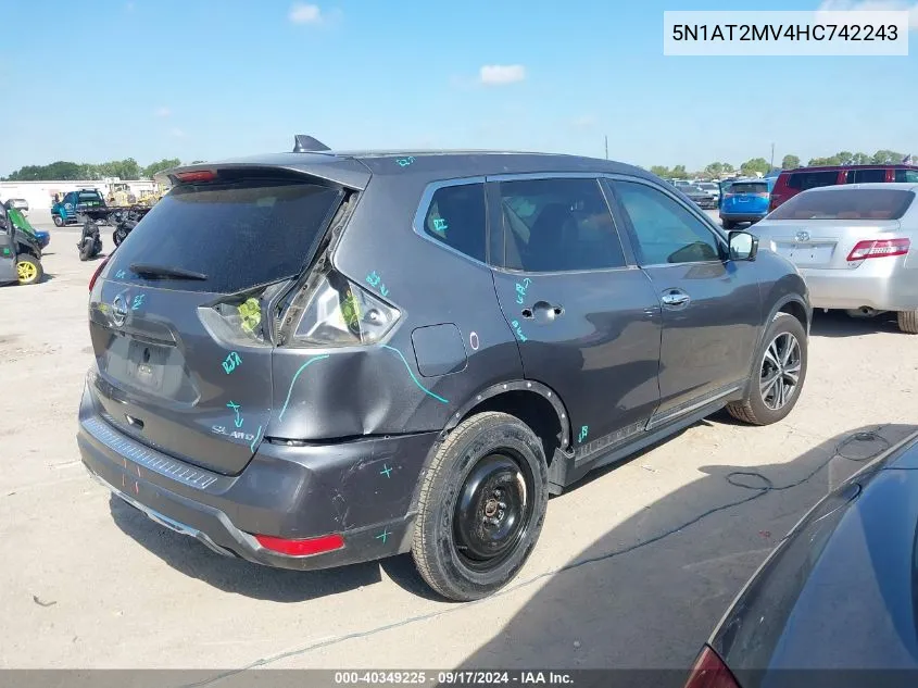 2017 Nissan Rogue Sl VIN: 5N1AT2MV4HC742243 Lot: 40349225