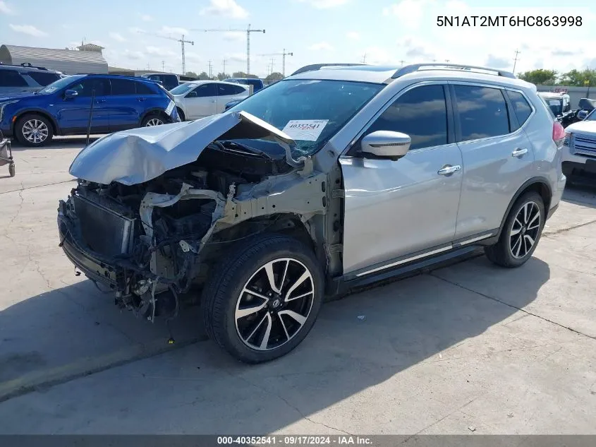 2017 Nissan Rogue Sl VIN: 5N1AT2MT6HC863998 Lot: 40352541