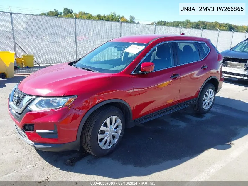 2017 Nissan Rogue S VIN: JN8AT2MV3HW266865 Lot: 40357383