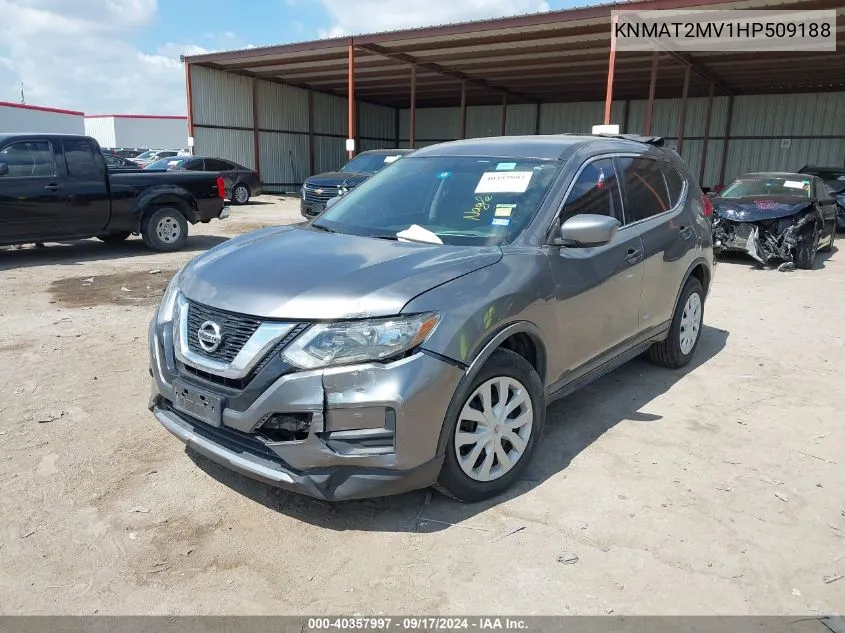 2017 Nissan Rogue S VIN: KNMAT2MV1HP509188 Lot: 40357997