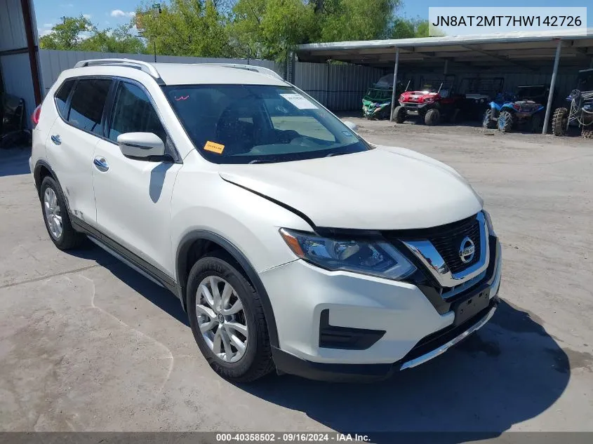 2017 Nissan Rogue Sv VIN: JN8AT2MT7HW142726 Lot: 40358502