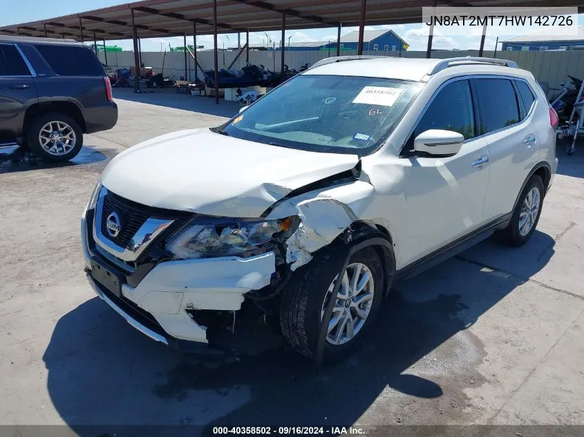 2017 Nissan Rogue Sv VIN: JN8AT2MT7HW142726 Lot: 40358502