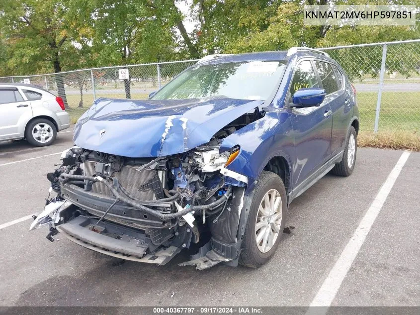 KNMAT2MV6HP597851 2017 Nissan Rogue Sv