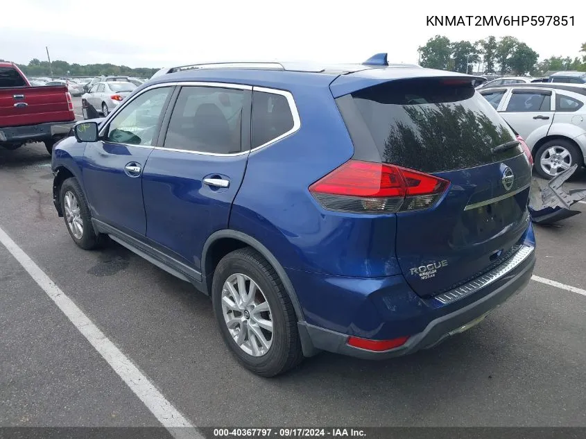 2017 Nissan Rogue Sv VIN: KNMAT2MV6HP597851 Lot: 40367797