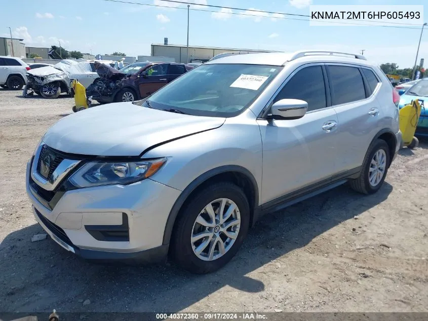 2017 Nissan Rogue Sv VIN: KNMAT2MT6HP605493 Lot: 40372360