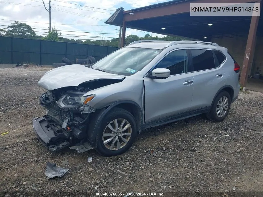 2017 Nissan Rogue Sv VIN: KNMAT2MV9HP514848 Lot: 40376665