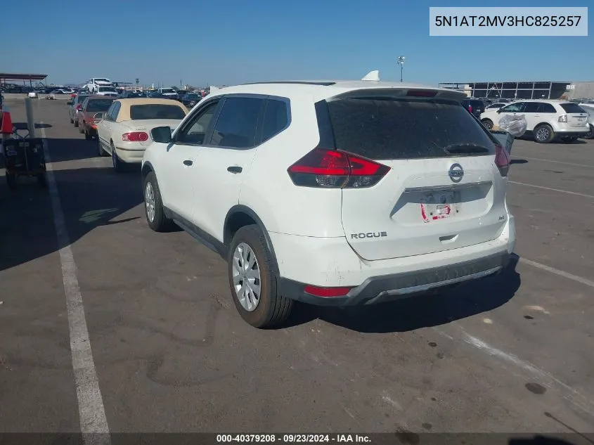 2017 Nissan Rogue S VIN: 5N1AT2MV3HC825257 Lot: 40379208