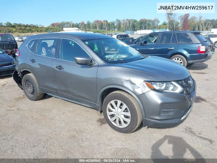 2017 Nissan Rogue S VIN: JN8AT2MV4HW259617 Lot: 40380543