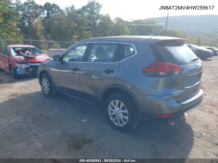 2017 Nissan Rogue S VIN: JN8AT2MV4HW259617 Lot: 40380543