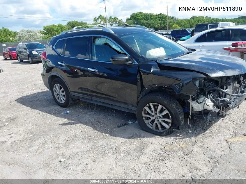 2017 Nissan Rogue Sv VIN: KNMAT2MV0HP611890 Lot: 40382111