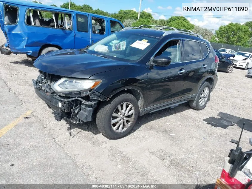 2017 Nissan Rogue Sv VIN: KNMAT2MV0HP611890 Lot: 40382111