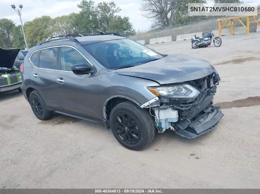 2017 Nissan Rogue Sv VIN: 5N1AT2MV5HC810680 Lot: 40384513