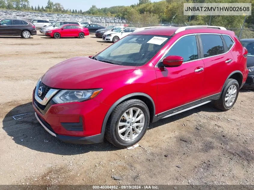 2017 Nissan Rogue Sv VIN: JN8AT2MV1HW002608 Lot: 40384952