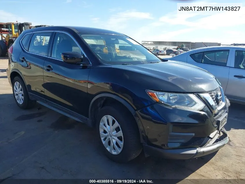 2017 Nissan Rogue S VIN: JN8AT2MT7HW143827 Lot: 40385516