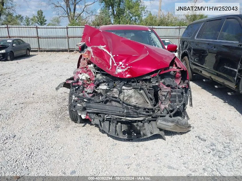 2017 Nissan Rogue S VIN: JN8AT2MV1HW252043 Lot: 40392294