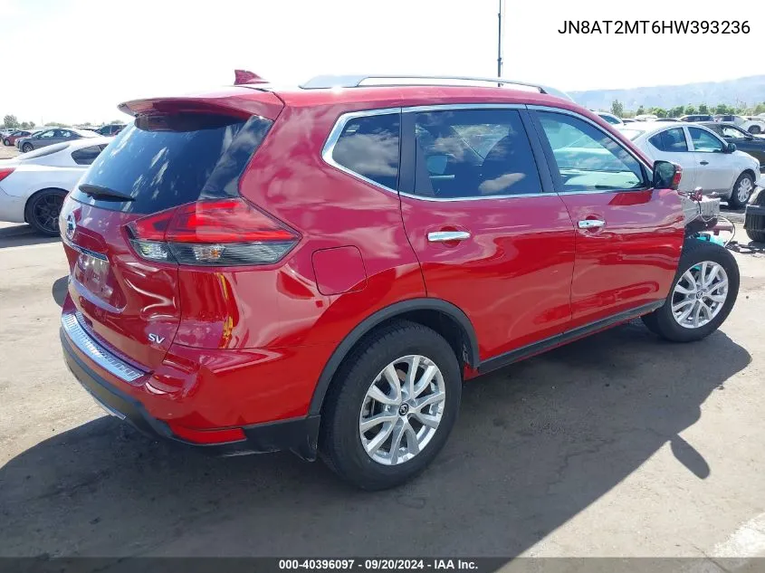 2017 Nissan Rogue Sv VIN: JN8AT2MT6HW393236 Lot: 40396097