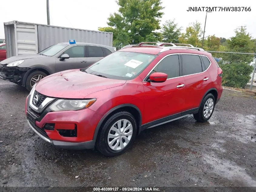 2017 Nissan Rogue S VIN: JN8AT2MT7HW383766 Lot: 40399127