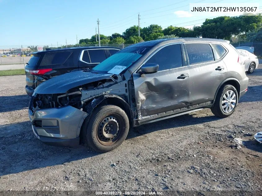 2017 Nissan Rogue S VIN: JN8AT2MT2HW135067 Lot: 40399279