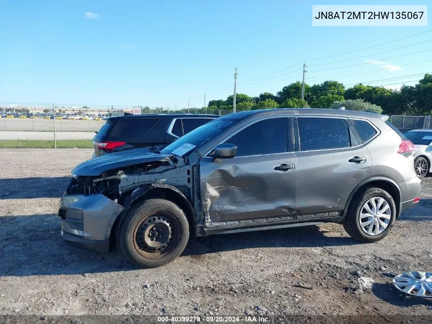 2017 Nissan Rogue S VIN: JN8AT2MT2HW135067 Lot: 40399279