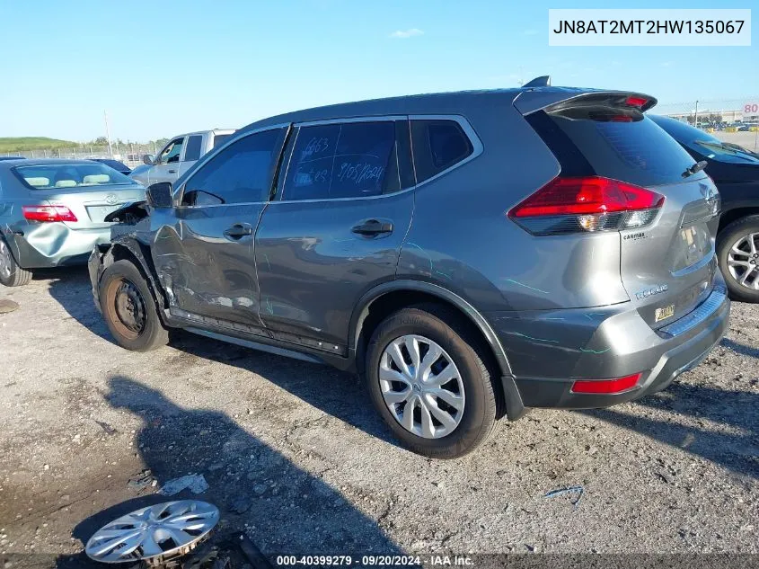 2017 Nissan Rogue S VIN: JN8AT2MT2HW135067 Lot: 40399279