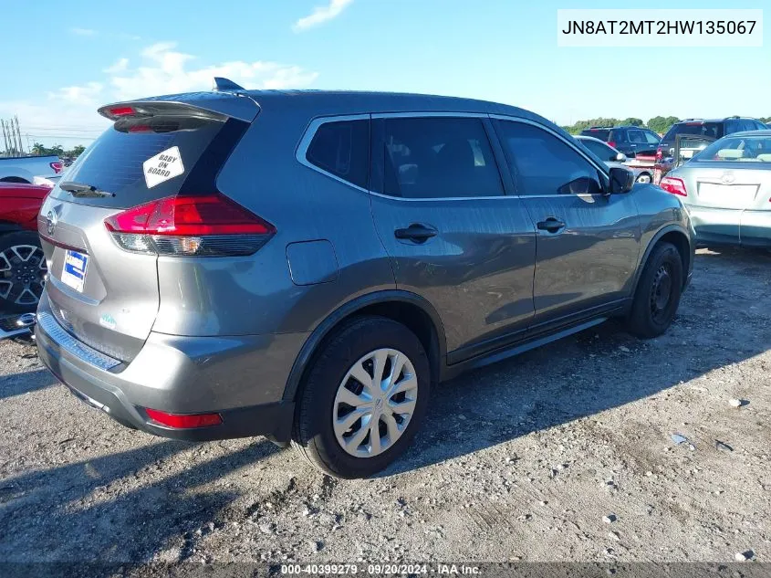 2017 Nissan Rogue S VIN: JN8AT2MT2HW135067 Lot: 40399279