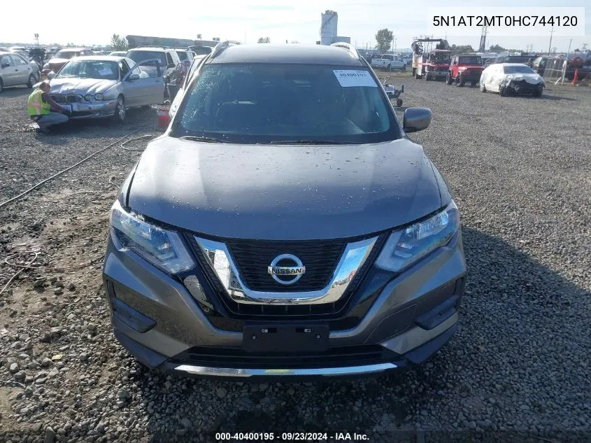 2017 Nissan Rogue Sv VIN: 5N1AT2MT0HC744120 Lot: 40400195