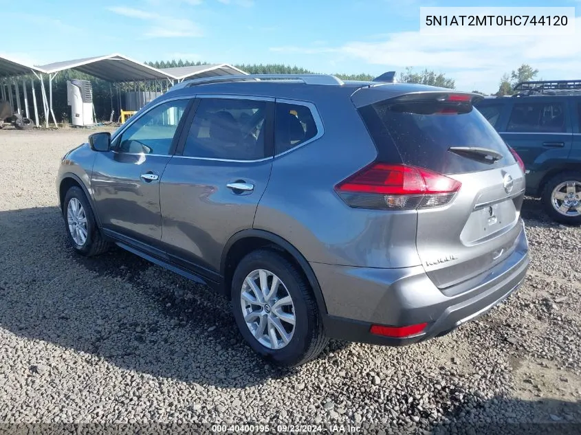 2017 Nissan Rogue Sv VIN: 5N1AT2MT0HC744120 Lot: 40400195