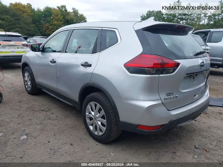 2017 Nissan Rogue S VIN: KNMAT2MVXHP604638 Lot: 40405927