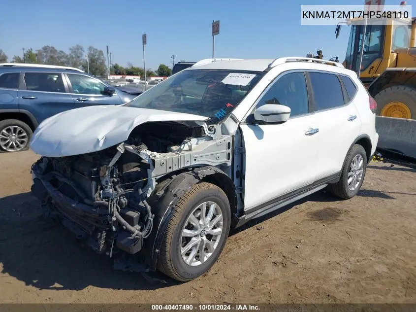 2017 Nissan Rogue S/Sv VIN: KNMAT2MT7HP548110 Lot: 40407490