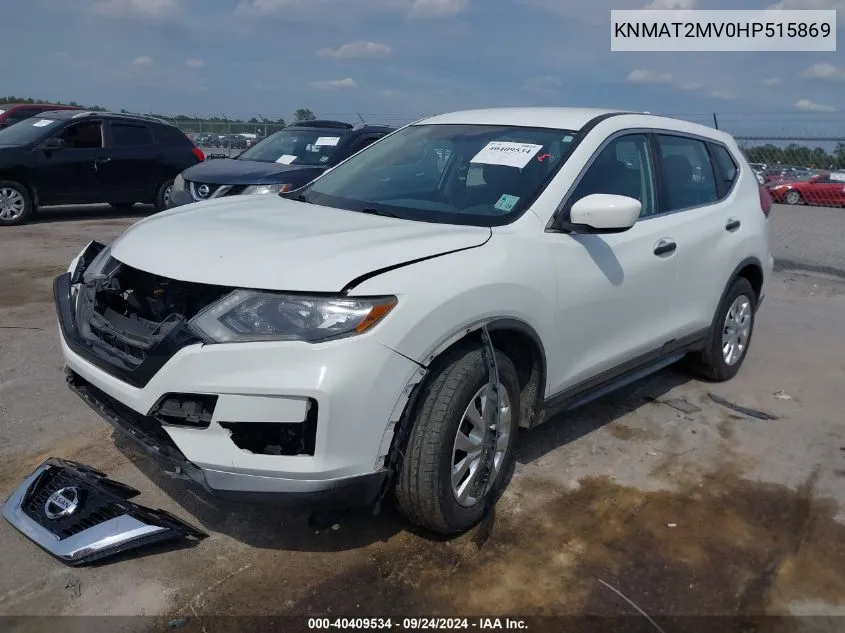 2017 Nissan Rogue S VIN: KNMAT2MV0HP515869 Lot: 40409534