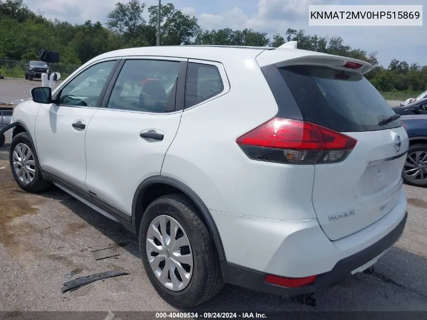 2017 Nissan Rogue S VIN: KNMAT2MV0HP515869 Lot: 40409534