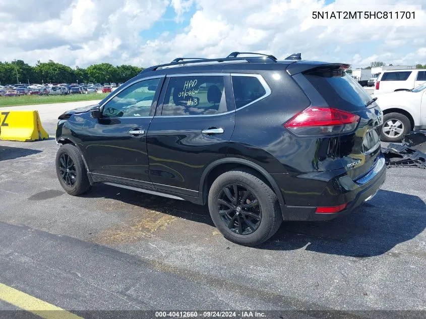 2017 Nissan Rogue Sv VIN: 5N1AT2MT5HC811701 Lot: 40412660