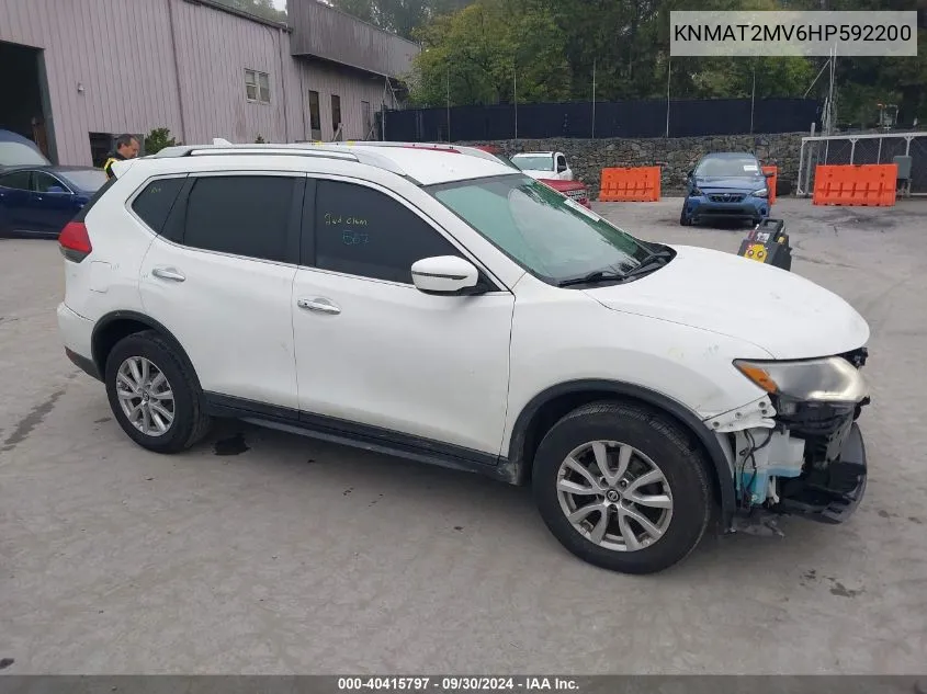 2017 Nissan Rogue Sv VIN: KNMAT2MV6HP592200 Lot: 40415797