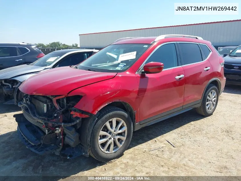 2017 Nissan Rogue S/Sl/Sv VIN: JN8AT2MV1HW269442 Lot: 40416922